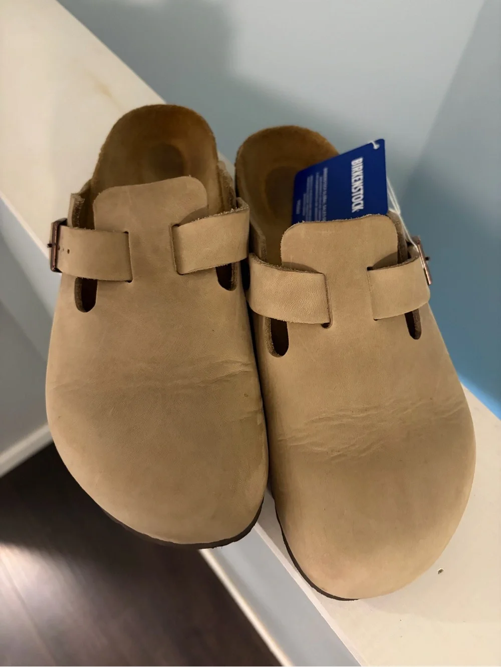 Birkenstock Boston Oiled Leather Clogs in Tobacco Brown - Picture 3 of 10